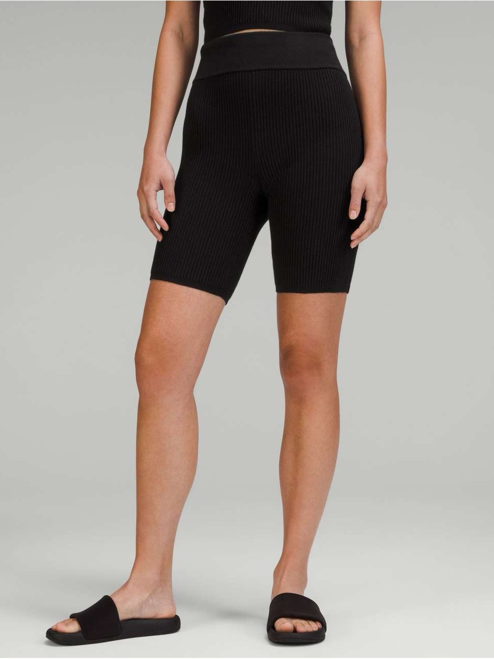 Lululemon‎ Ribbed Black Bike Shorts | High Rise | Size 4 (Approx.)